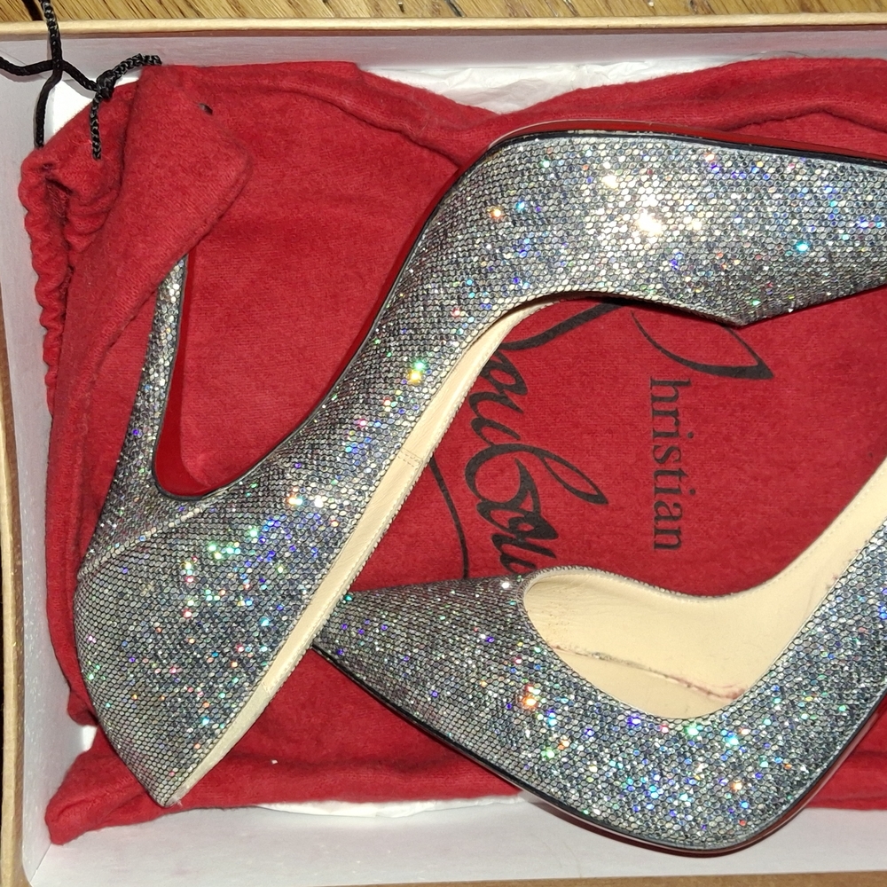 Christian Louboutin Glittering Silver Heels
